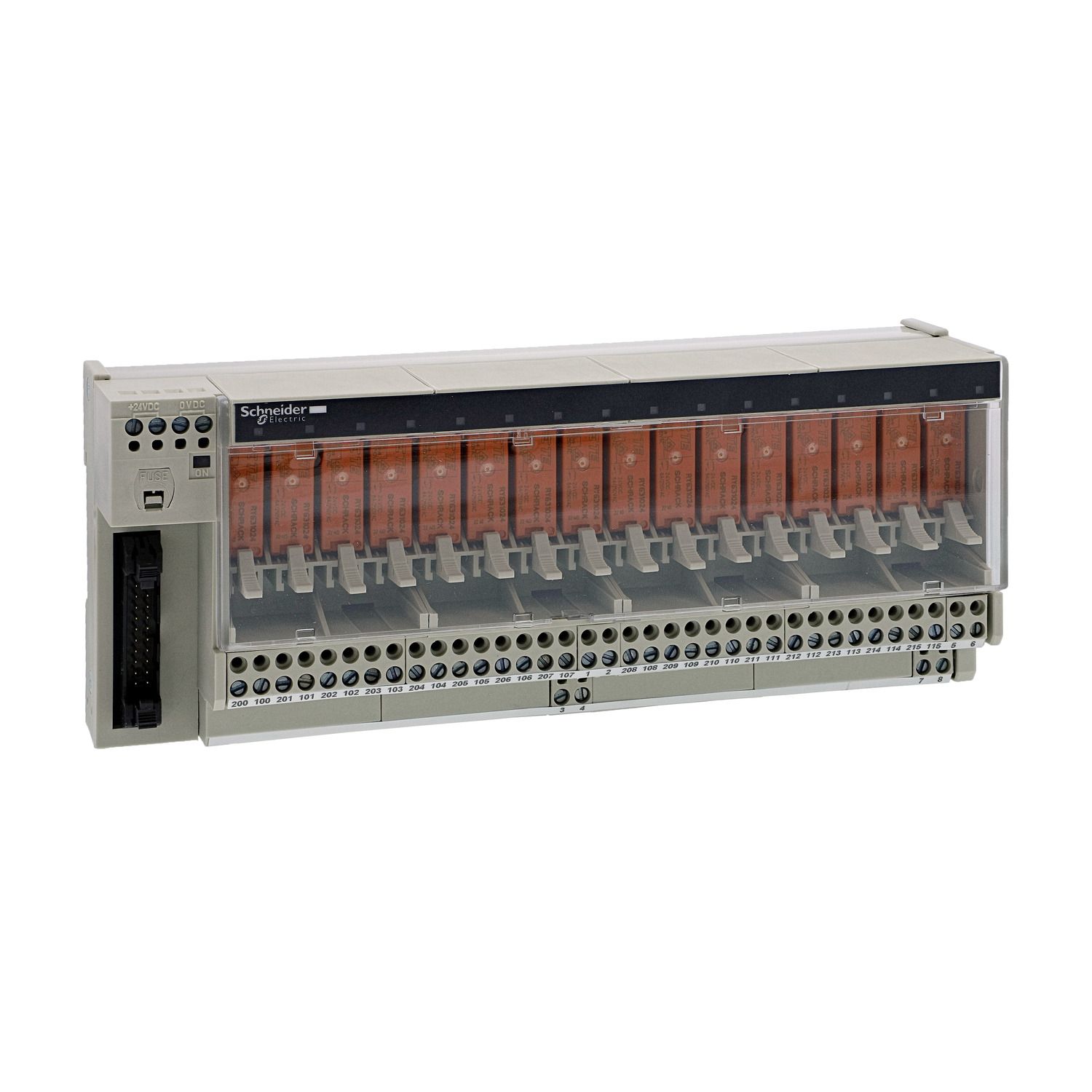 Picture of Sub-base with plug-in electromechanical relay ABE7 - 16 channels - relay 10 mm