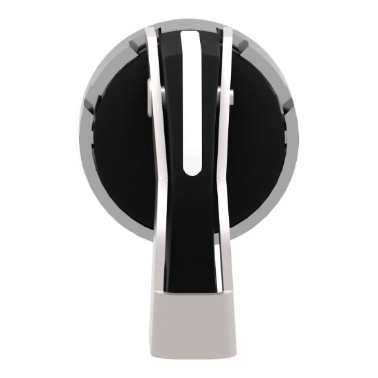 Picture of Selector switch head, Harmony XB4, metal, black, 22mm, long handle, 2 positions, stay put, padlockable on the left or on the right