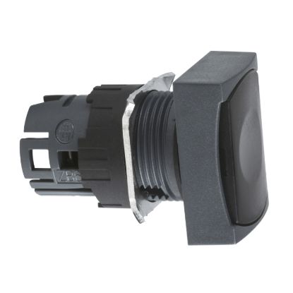 Picture of Head for non illuminated push button, Harmony XB6, black rectangular flush, 16mm, integral LED, spring return, unmarked