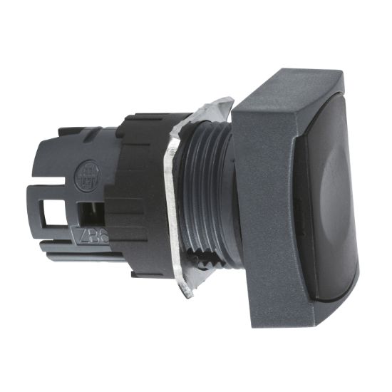 Picture of Head for non illuminated push button, Harmony XB6, black rectangular flush, 16mm, integral LED, spring return, unmarked