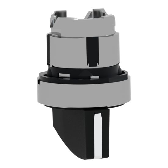 Picture of Head for selector switch, Harmony XB4, metal, black, 22mm, long handle, 3 positions, stay put
