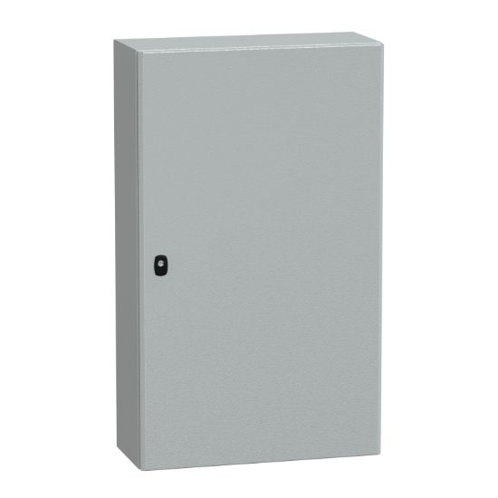 Picture of Wall mounted steel enclosure, PanelSeT S3D, plain door, with mounting plate, 1000x600x250mm, IP66, IK10