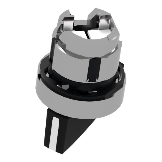 Picture of Selector switch head, Harmony XB4, metal, black, 22mm, long handle, 2 positions, spring return right to left