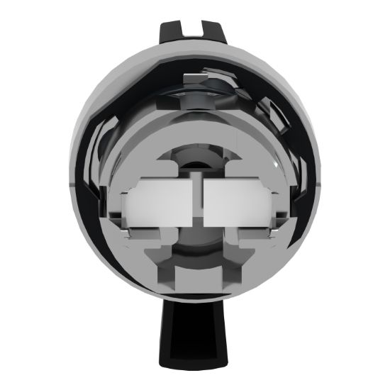 Picture of Head for selector switch, Harmony XB4, metal, black, 22mm, long handle, 3 positions, spring return to center