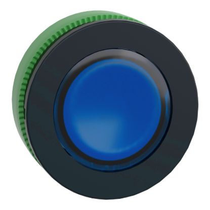 Picture of Head for pilot light, Harmony XB5, antimicrobial, plastic, blue, 30mm, universal LED, plain lens