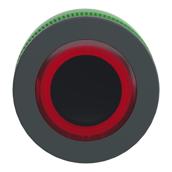 Picture of Head for illuminated push button, Harmony XB5, plastic, red flush mounted, 30mm, universal LED, illuminated ring