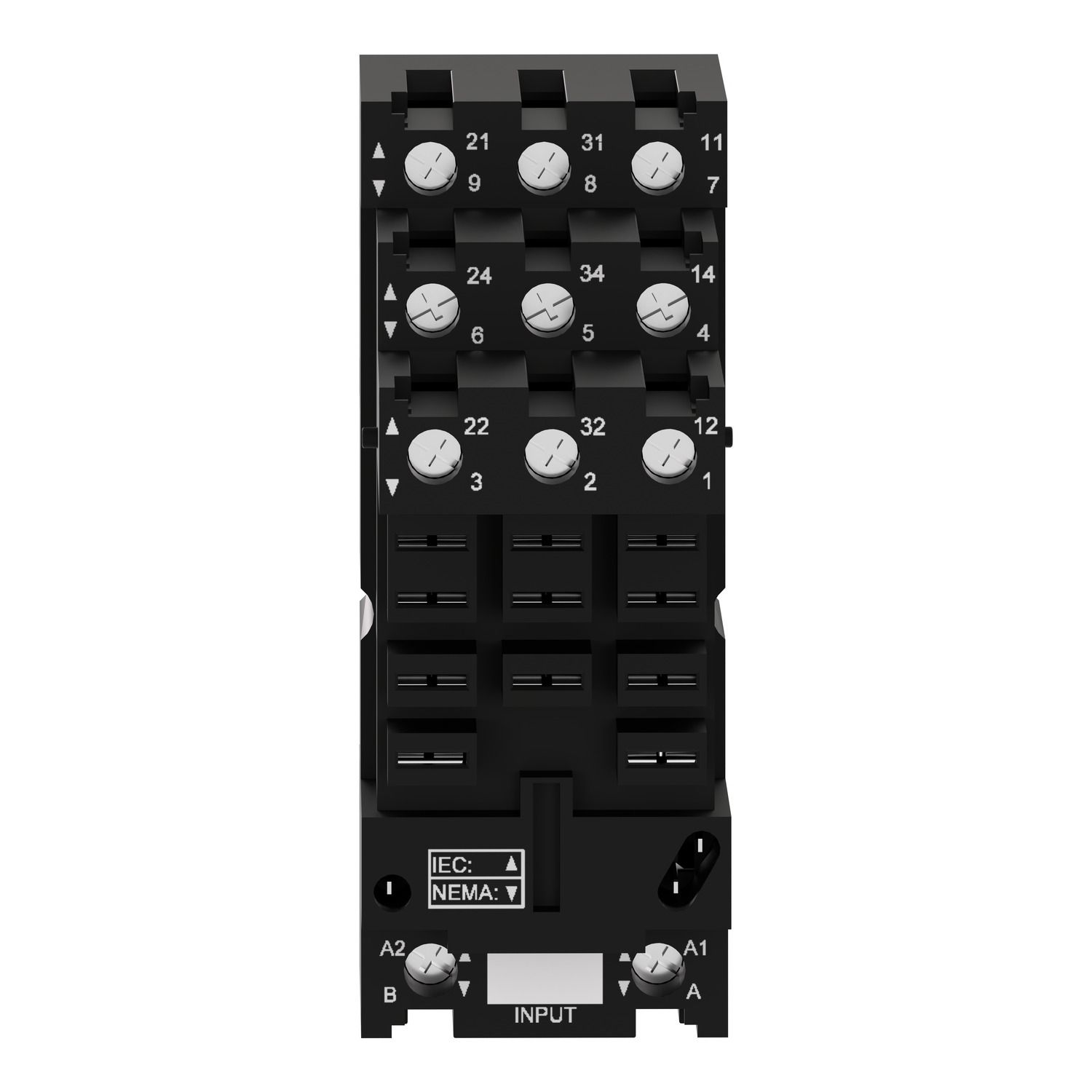 Picture of socket, Harmony Electromechanical Relays, for RUMF2 RUMF3 relays, 12A, screw connec to rs, separate contact