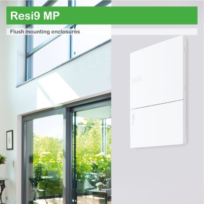 Picture of Enclosure, Resi9 MP, flush mounting, 1 row of 4 modules, IP40, translucid door, 1 earth terminal block