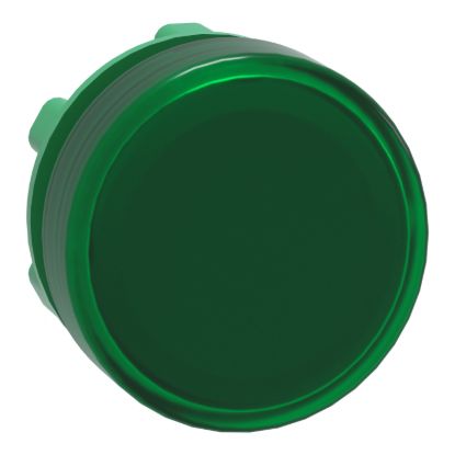Picture of Head for Pilot light, Harmony XB5, plastic, green, 22mm, universal LED, plain lens