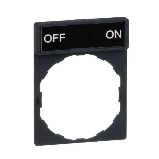 Picture of Legend holder 30x40mm, Harmony XB4, plastic, with legend 8x27mm, marked OFF and ON