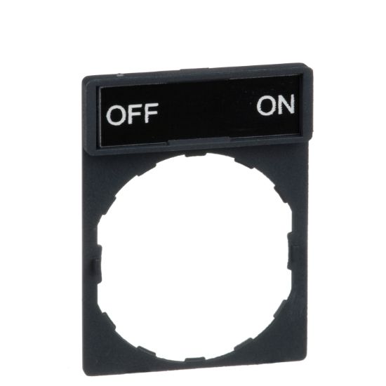 Picture of Legend holder 30x40mm, Harmony XB4, plastic, with legend 8x27mm, marked OFF and ON