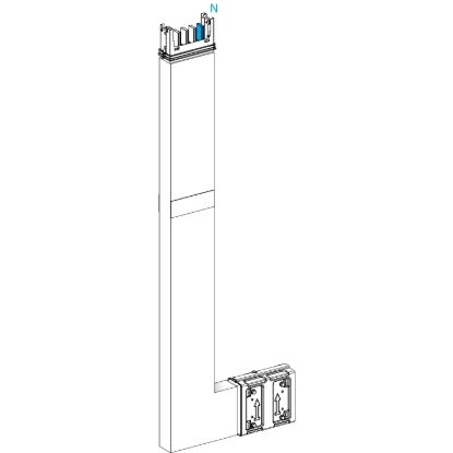 Picture of Elbow, Canalis KSA250, aluminium, 100/160/250A, side B made to measure with fire barrier, to go upward, 3L+N+PE, RAL9001