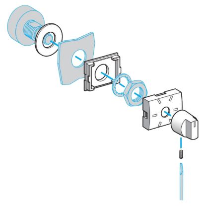 Picture of Head + mounting base for potentiometer, Harmony XB6, Ø 16