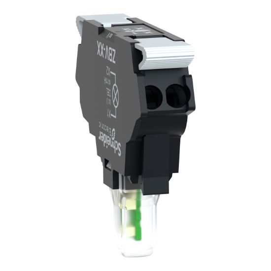 Picture of Light block for head 22mm, Harmony XB4, red, integral LED, spring clamp terminal, 110â€¦120V AC