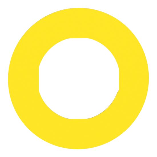 Picture of Legend holder 60mm for emergency stop, plastic, Harmony XB4, yellow, for padlocking, marked EMERGENCY STOP