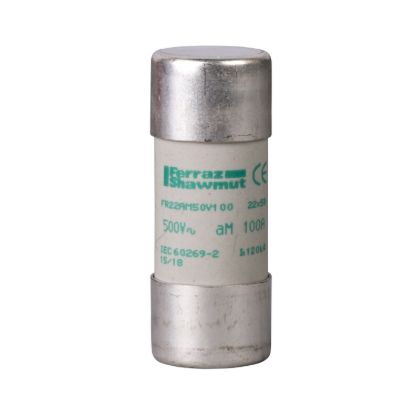 Picture of NFC cartridge fuses, TeSys GS, cylindrical, 22mm x 58mm, fuse type aM, 690VAC, 40A, without striker, set of 10 parts