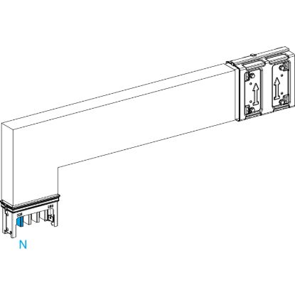 Picture of Elbow, Canalis KSA250, aluminium, 100/160/250A, side A made to measure, to go downward, 3L+N+PE, white RAL9001