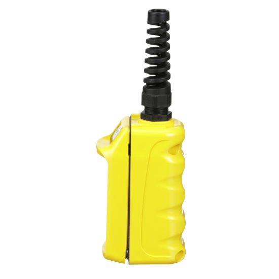 Picture of Pendant station, Harmony 9001B, mechanical interlock, yellow, single speed, 5A, 600V AC, marked Up-Down legend