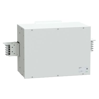 Picture of Central feed unit, Canalis KSA1000, aluminium, 800/1000A, central mounting, without line protection, 3L+N+PE, RAL9001