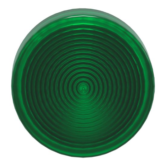 Picture of Head for pilot light, Harmony XB4, metal, green, 22mm, universal LED, grooved lens