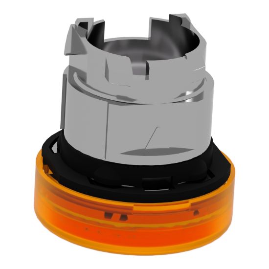Picture of Head for Pilot light, Harmony XB4, metal, orange, 22mm, universal LED, plain lens