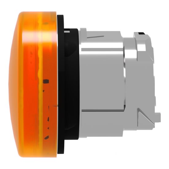 Picture of Head for Pilot light, Harmony XB4, metal, orange, 22mm, universal LED, plain lens