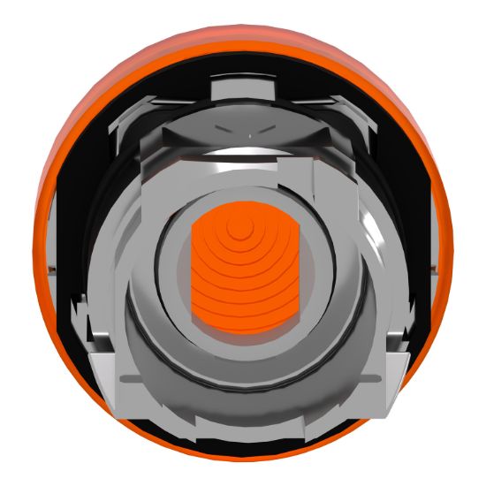 Picture of Head for pilot light, Harmony XB4, orange, 22mm, with grooved lens, universal LED