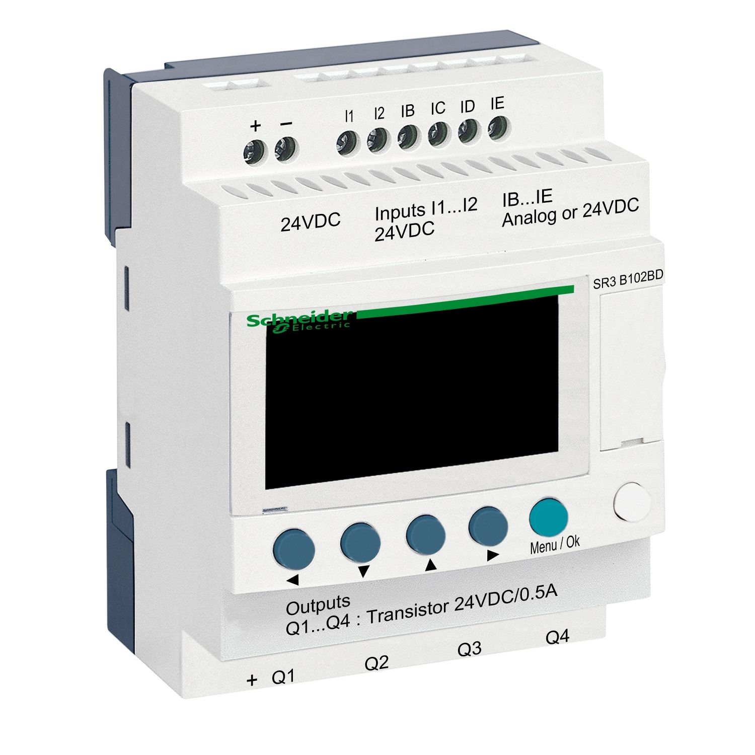 Picture of Modular smart relay, Zelio Logic, 10 I/O, 24 V DC, clock, display