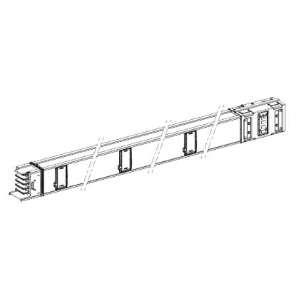 Picture of Horizontal distribution length, Canalis KSA630, aluminium, 630A, fixed length 3m, 6 outlets, 3L+N+PE, white RAL9001