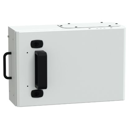 Picture of Tap off unit, Canalis KS 100A to 1000A, with fuse holder, 160A, blade size 0 fuses not supplied, 3L+N+PE, IP55, RAL9001