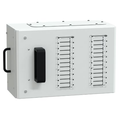 Picture of Tap off unit, Canalis KS 100A to 1000A, 2x12 modules of 18mm, 160A, DIN rail, 3L+N+PE, IP55, RAL9001