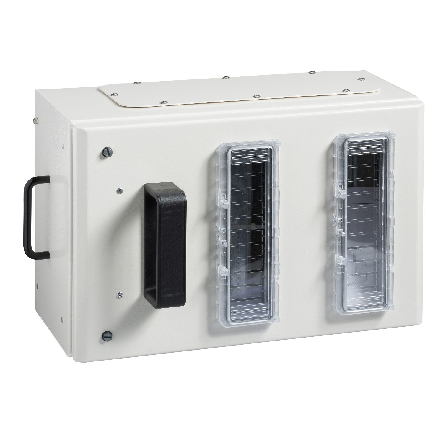 Picture of Tap off unit, Canalis KS 100A to 1000A, 2x12 modules of 18mm, 160A, DIN rail, 3L+PEN, IP55, RAL9001