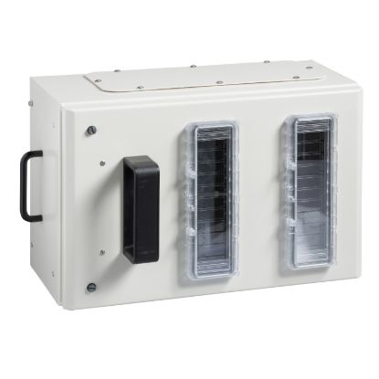 Picture of Tap off unit, Canalis KS 100A to 1000A, 2x12 modules of 18mm, 160A, DIN rail, 3L+PEN, IP55, RAL9001
