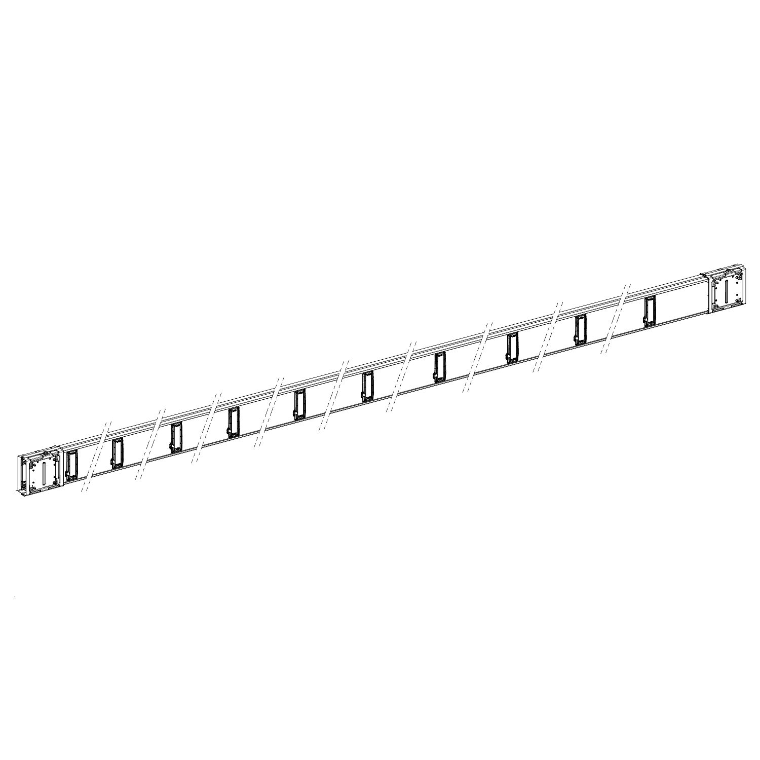 Picture of Horizontal distribution length, Canalis KSA160, aluminium, 160A, fixed length 5m, 20 outlets, 3L+N+PE, white RAL9001