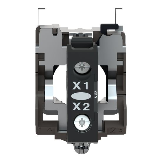 Picture of Light block with body fixing collar, Harmony XB4, metal, blue, integral LED, 24…120V AC DC