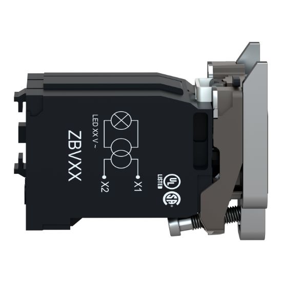 Picture of Light block with body fixing collar, Harmony XB4, metal, with BA9s bulb, 440...480V AC