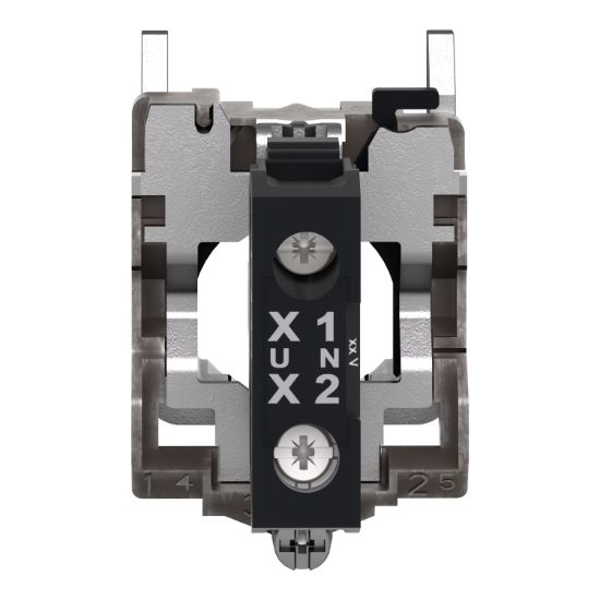 Picture of Complete body light block assembly, Harmony XB4, metal, universal LED, screw clamp terminals, 12V AC DC