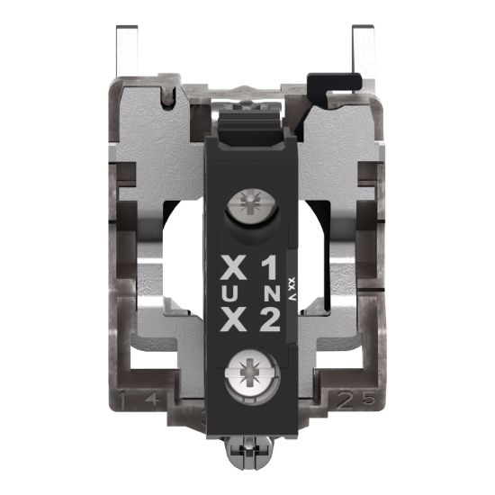 Picture of Light block with body fixing collar, Harmony XB4, metal, orange, integral LED, 12V AC DC