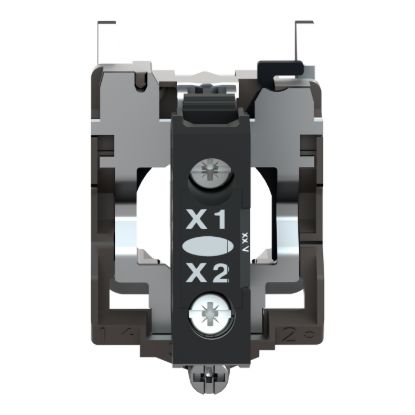 Picture of Light block with body fixing collar, Harmony XB4, metal, blue, integral LED, 12V AC DC