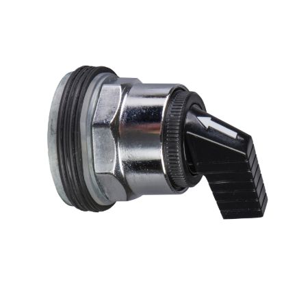 Picture of Head for selector switch, Harmony 9001K, metal, long handle, black, 30mm, 3 positions, return both sides to center