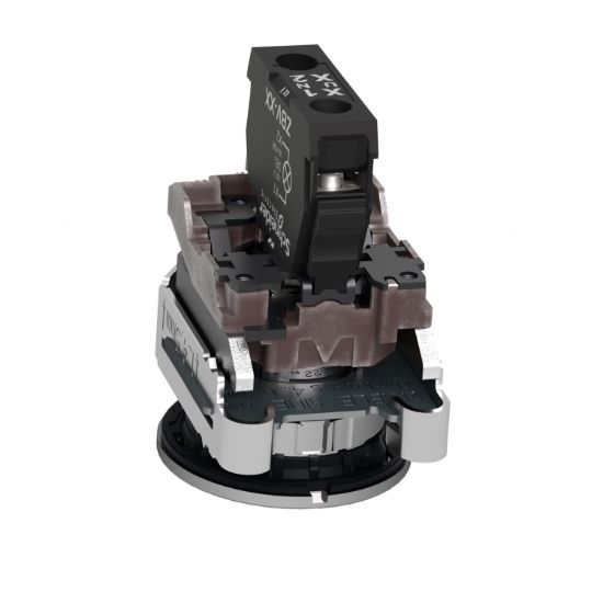 Picture of Pilot light, Harmony XB4,metal, red flush mounted, 30mm, universal LED, plain lens, 24V AC DC