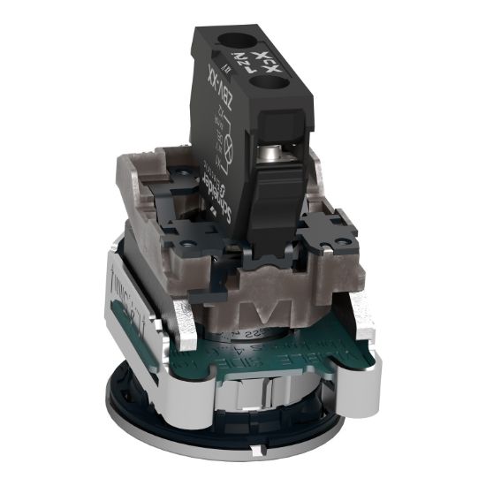 Picture of Pilot light, Harmony XB4,metal, blue flush mounted, 30mm, universal LED, plain lens, 24V AC DC