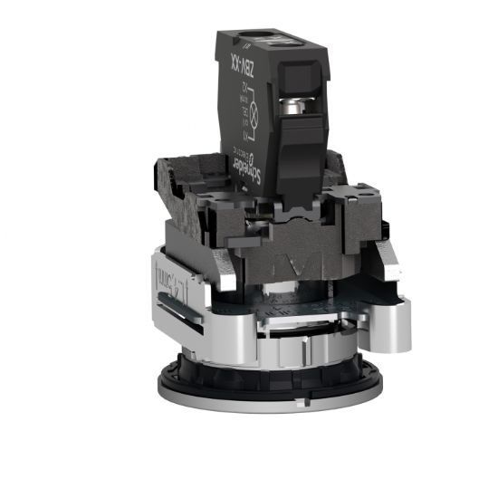 Picture of Pilot light, Harmony XB4,metal, white flush mounted, 30mm, universal LED, plain lens, 110...120V AC