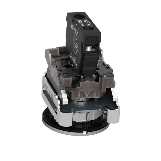 Picture of Pilot light, Harmony XB4,metal, green flush mounted, 30mm, universal LED, plain lens, 230...240V AC