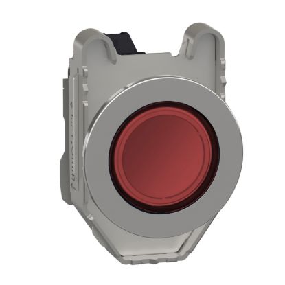 Picture of Pilot light, Harmony XB4,metal, red flush mounted, 30mm, universal LED, plain lens, 230...240V AC