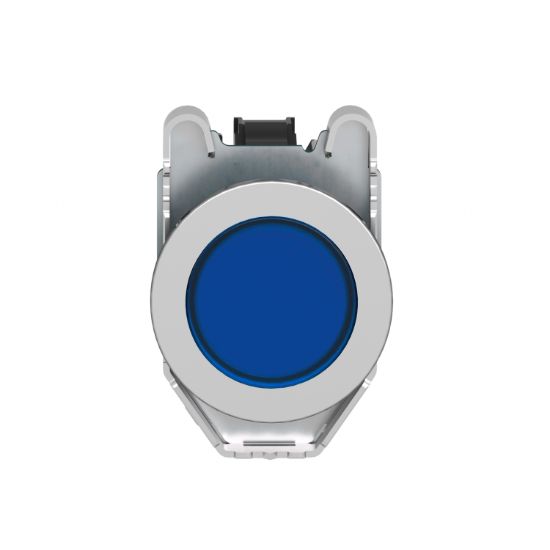 Picture of Pilot light, Harmony XB4,metal, blue flush mounted, 30mm, universal LED, plain lens, 230...240V AC