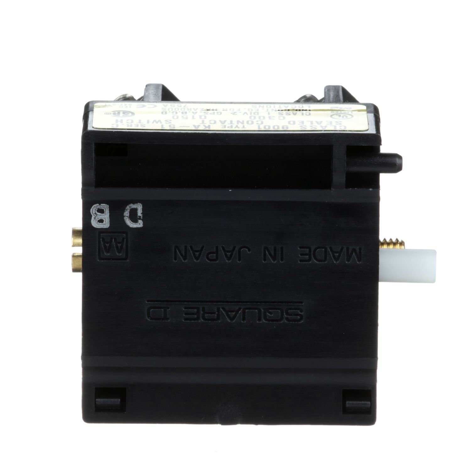 Picture of Contact block with protected terminals, Harmony 9001K, Harmony 9001SK, 240V, screw clamp terminal, power reed, hermetically sealed, 1 CO