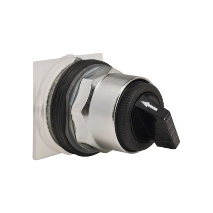 Picture of Selector switch head, Harmony 9001K, metal, standard handle, black, 30mm, 2 positions, spring return right to left