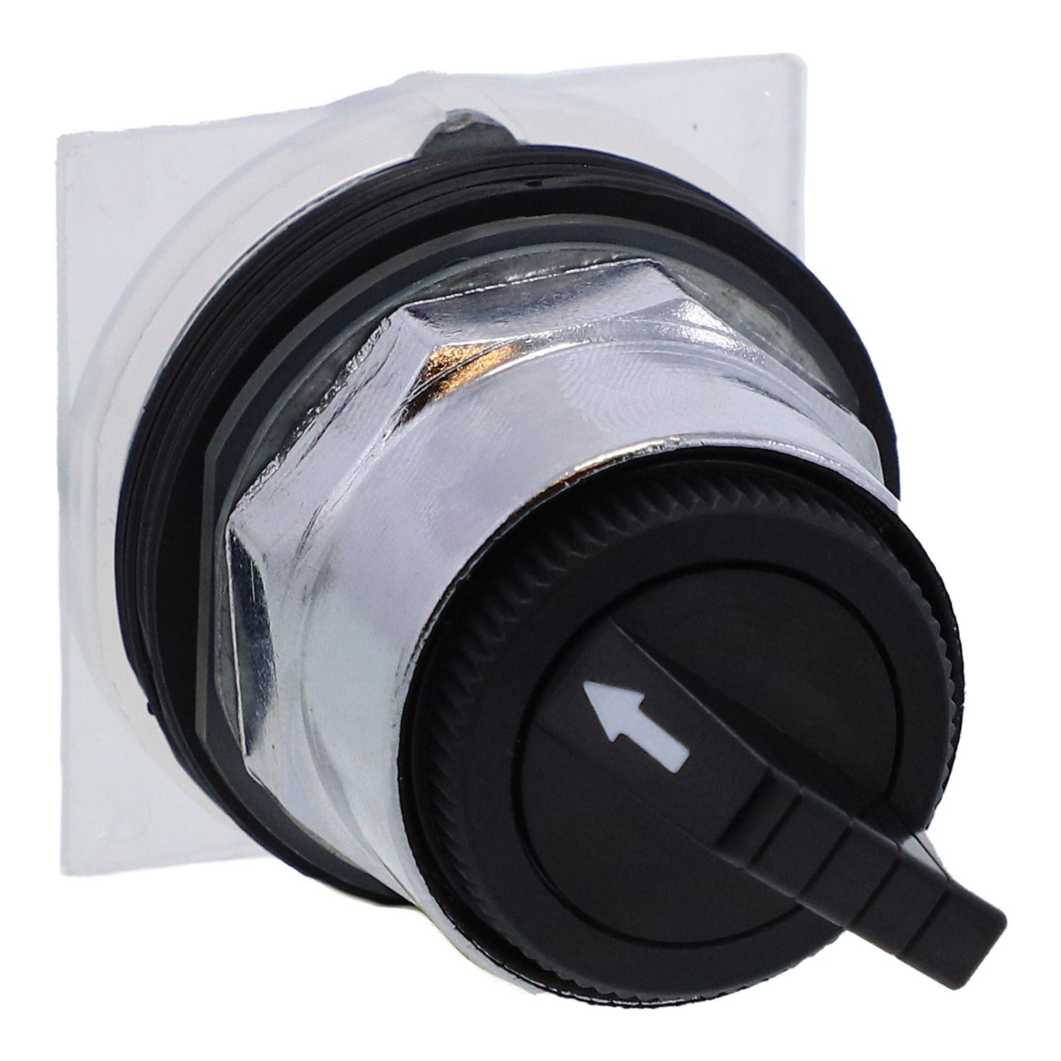 Picture of Selector switch head, Harmony 9001K, metal, standard handle, black, 30mm, 2 positions, spring return left to right