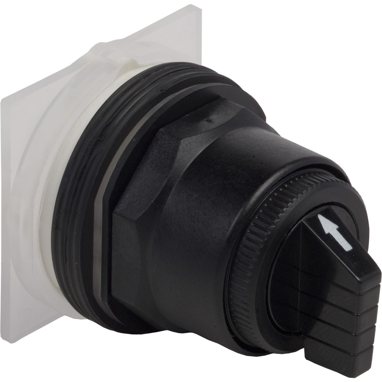 Picture of Selector switch head, Harmony 9001SK, plastic, standard handle, black, 30mm, 3 positions, spring return right to center
